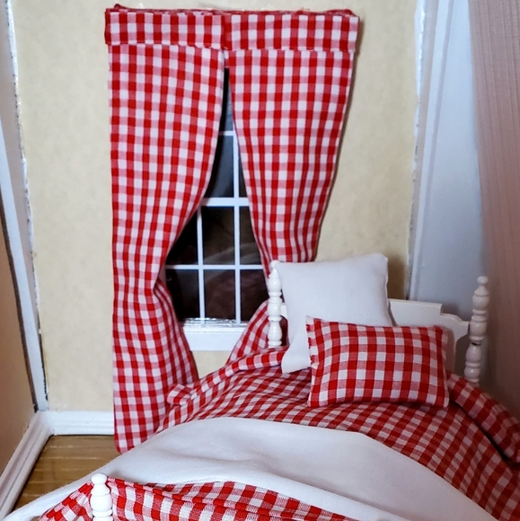 dolls house curtains and bedding